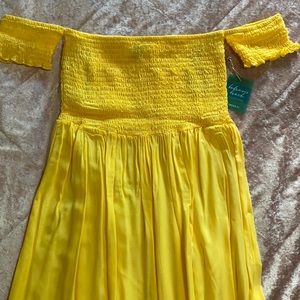 Forever 21 yellow long beach dress